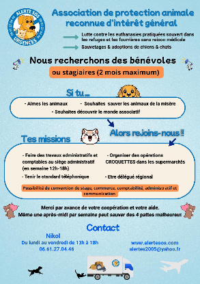 RECHERCHE DE BENEVOLES