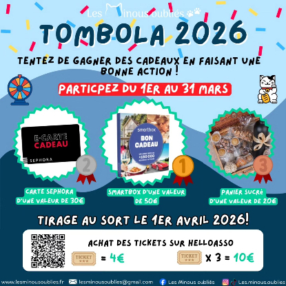 TOMBOLA LES MINOUS OUBLIES MARS 2026