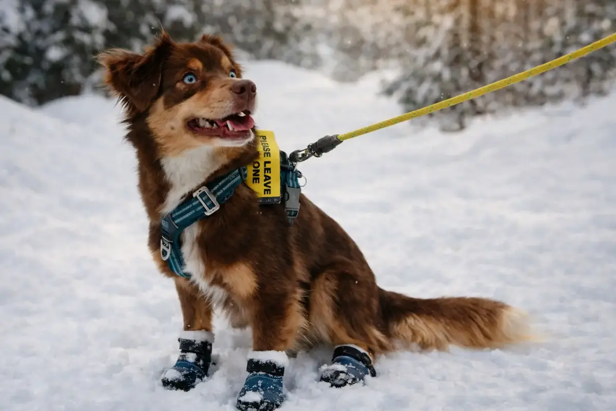 Chien boots hiver, neige, bottes pour chien, chien bott&eacute;, protection pattes chien