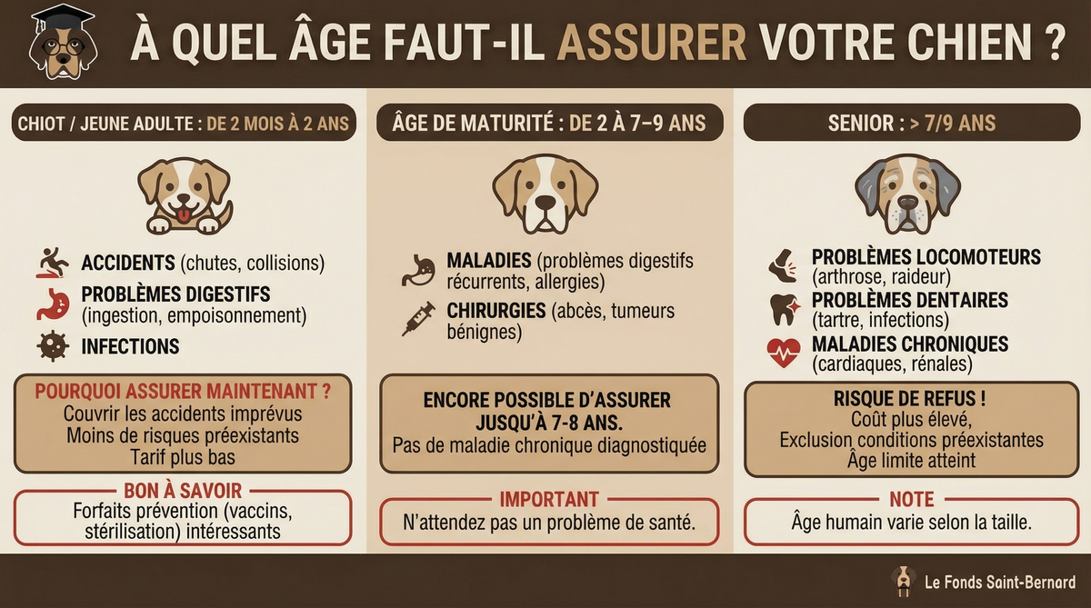 infographie sur l'&acirc;ge auquel assurer son chien