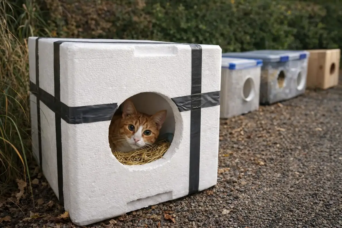 DIY cabane &agrave; chats isolante protection animale hiver