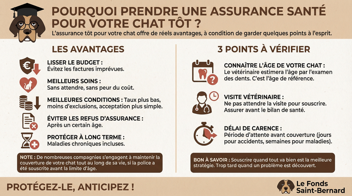 infographie s&ucirc;r pourquoi souscrire t&ocirc;t une assurance sant&eacute; pour son chat