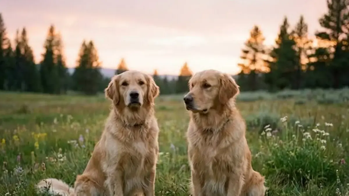 couple de golden retriever, l'une des races pr&eacute;f&eacute;r&eacute;es des fran&ccedil;ais
