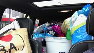 Une palette de croquettes et accessoires chiens / chats / nacs