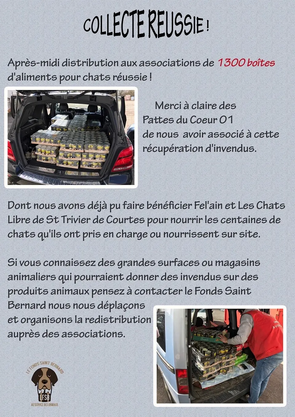 04/03/17 - Collecte en partenariat avec Les Pattes du Cœur 